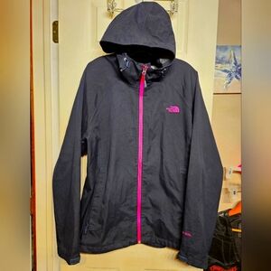 The north face hyvent black pink raincoat windbreaker jacket womens extra large